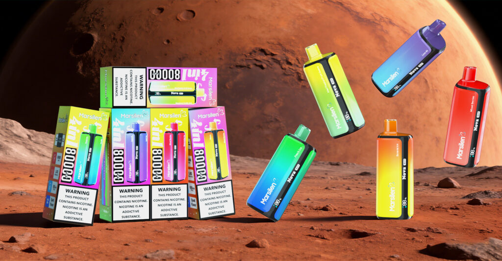 Colorful vape products on Mars