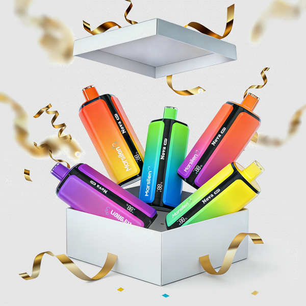 Colorful vape pods in gift box