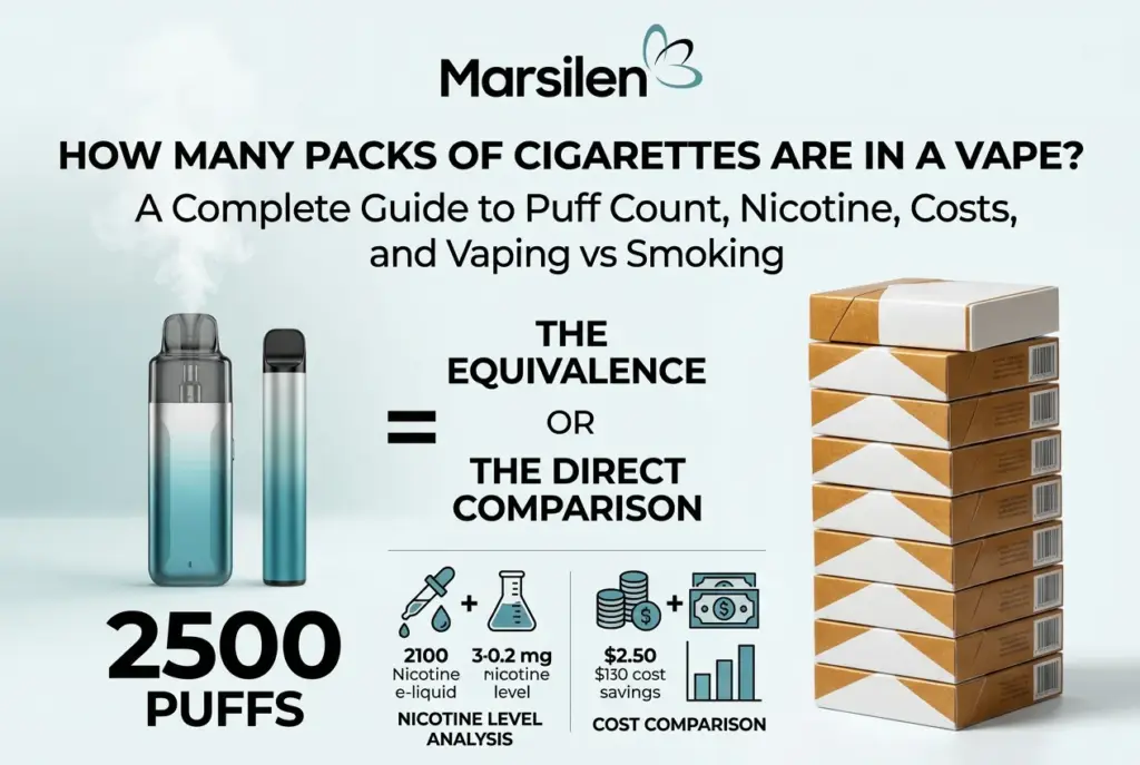 how many packs of cigarettes are in a vape