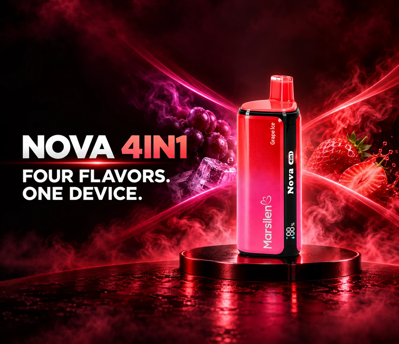 Marsilen NOVA 4-in-1 disposable vape collection in multiple colors
