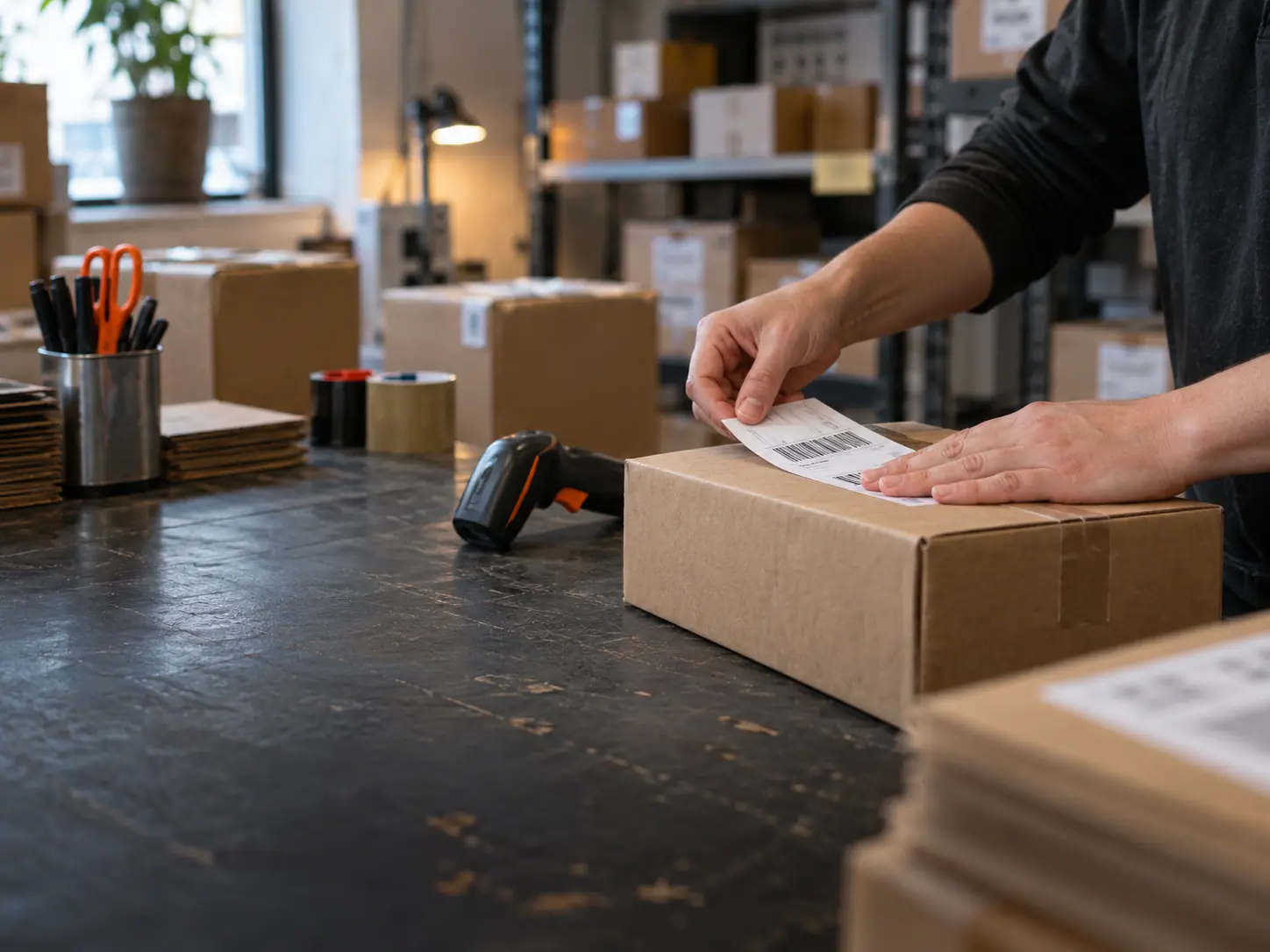 Marsilen warehouse team preparing an order for EU delivery